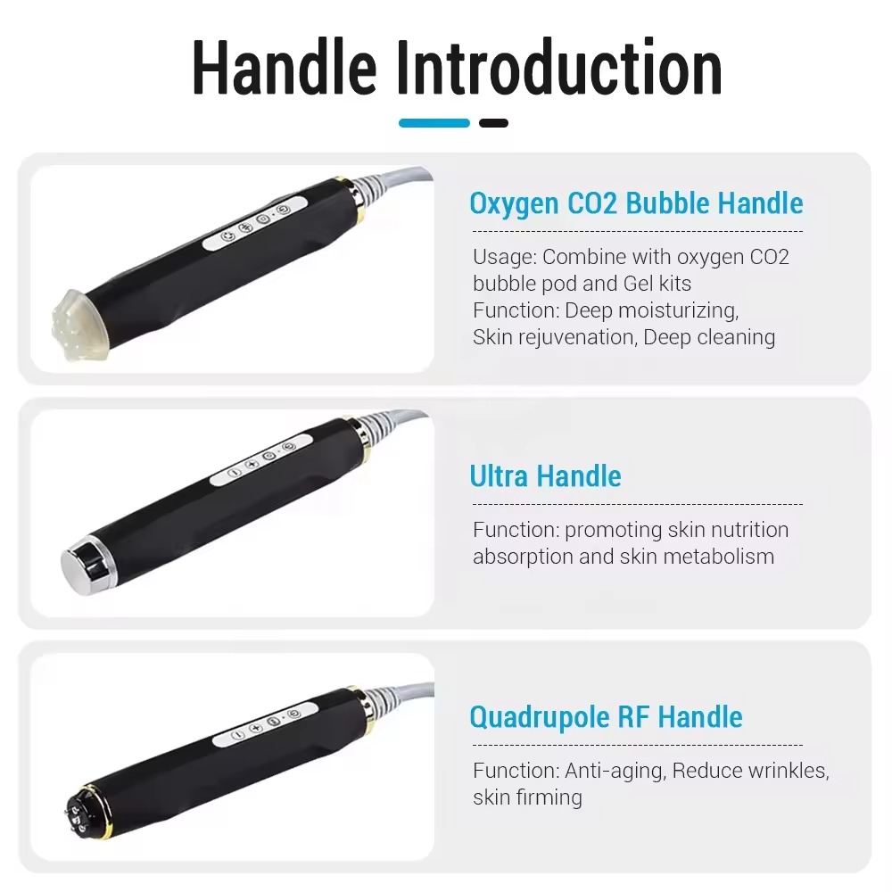 HR-2101 3 in 1 co2 bubble oxygen facial machine Oxygen Jet CO2 Bubble Anti-aging Facial Beauty Machine with LED Light Therapy - Image 7