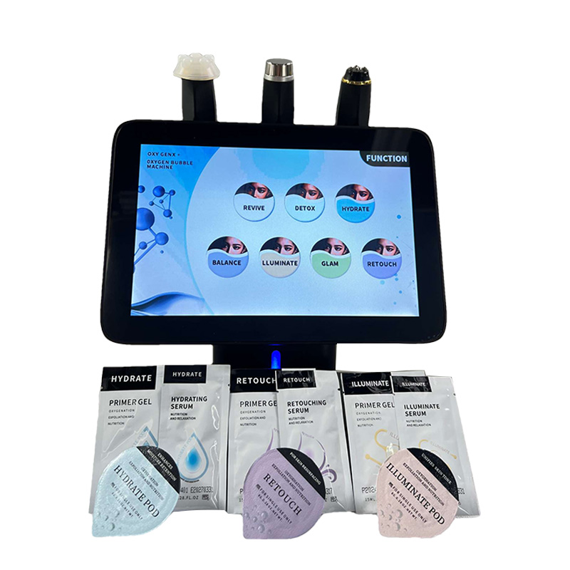 HR-2101 3 in 1 co2 bubble oxygen facial machine Oxygen Jet CO2 Bubble Anti-aging Facial Beauty Machine with LED Light Therapy