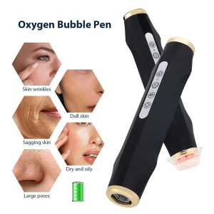 HR-2017 Portable oxygen bubble skincare pen CO2 Facial Pen With Ultrasonic Vibration 7 Colors LED Light Therapy