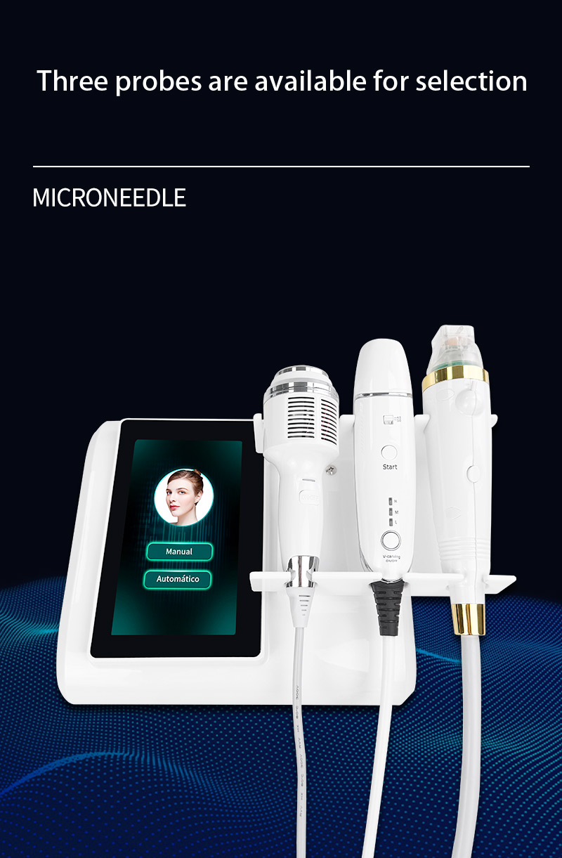 HR-4001 3 In 1 fractional rf microneedle beauty device V-Max RF Microneedle Ice Hammer Facial Anti Aging Skin Rejuvenation Device - Image 3