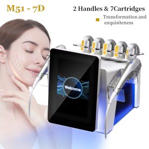 HR-M51 7D skin lifting beauty machine Facial and Body Tightening Machine, 2 Handles 7 Cartridges Skin Lifting Anti Wrinkle Salon Beauty Device