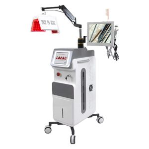 JK1507 Trolley Laser Hair Regrowth Machine Dual Touch Screen | 5 in 1 Red Light Scalp Therapy Machine for Hair Salon Clinic