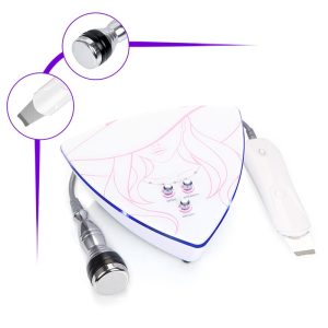 MS-22Y6 2 in 1 Ultrasonic Facial Machine, Ultrasonic skin scrubber & 3MHz Ultrasound Probe for Deep Cleansing and Nutrition Infusion Salon Use