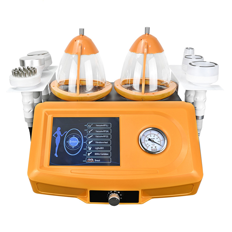 XFL-102 6 in 1 vacuum RF body contouring machine 80K Ultrasonic Cavitation Machine Breast Vacuum Cups Microcurrent LED Body Slimming Contouring Device for Salon